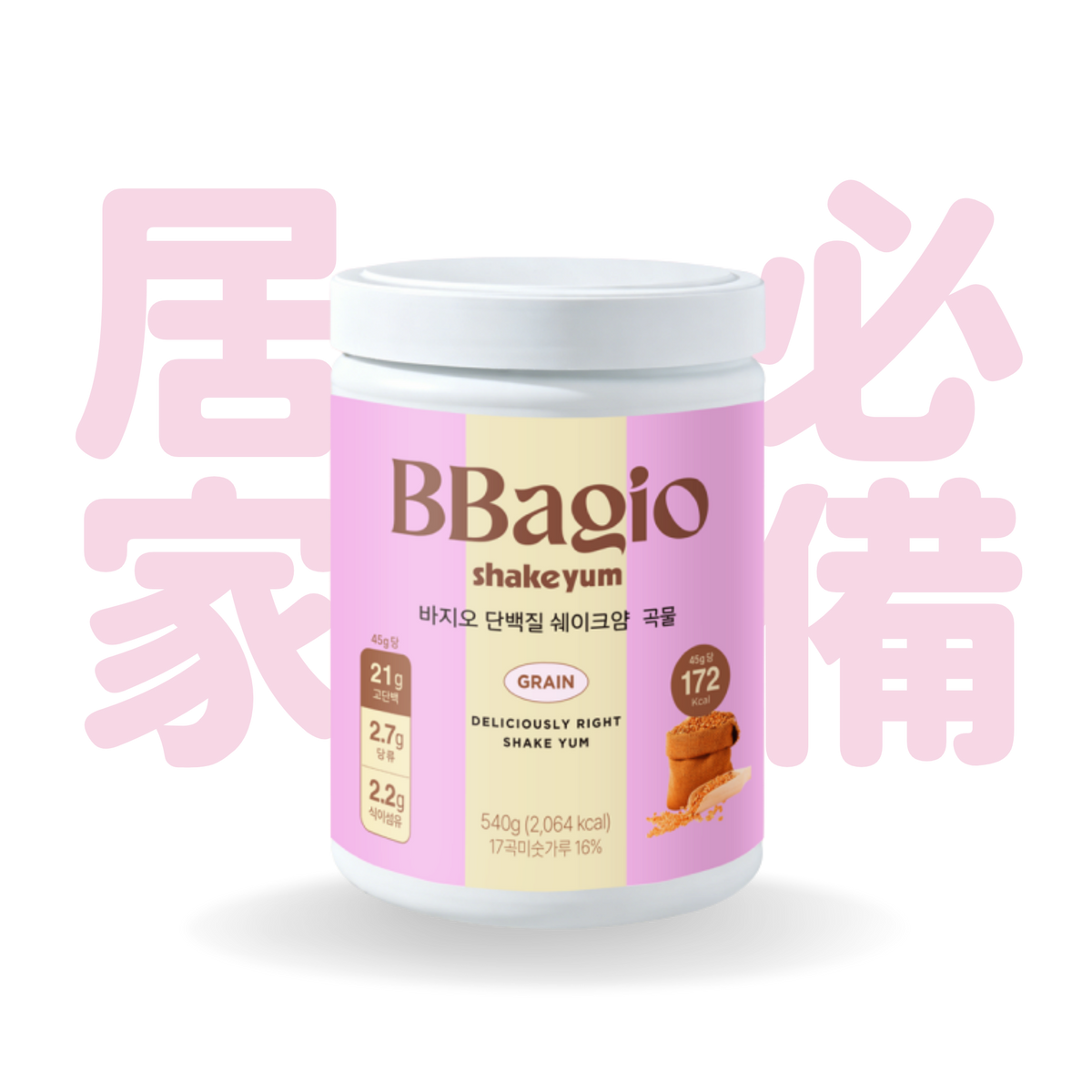 BBagio Protein ShakeYam 經典高蛋白代餐 (家庭罐裝) (抹茶 / 朱古力 / 玉米 / 穀物) 540g