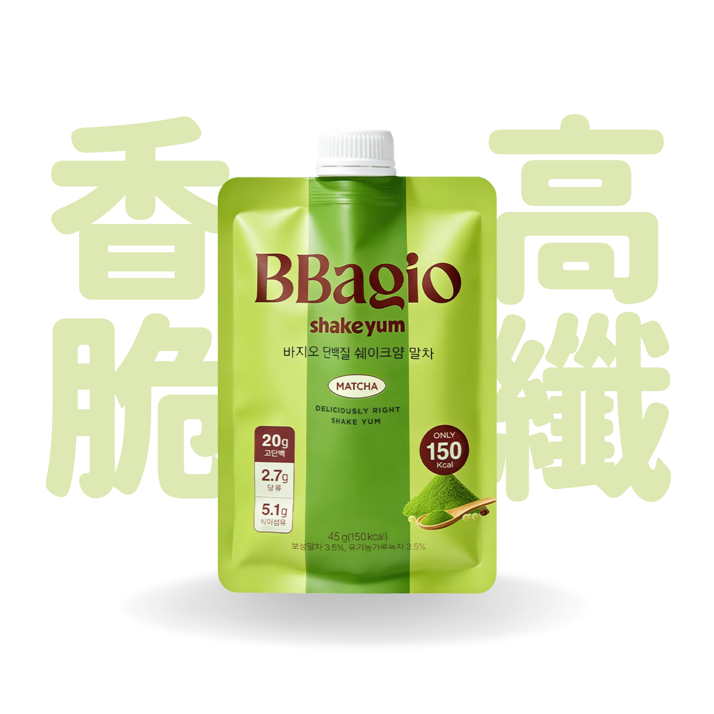[預售] BBagio Protein ShakeYam 經典高蛋白代餐 (抹茶) 45g x 7包